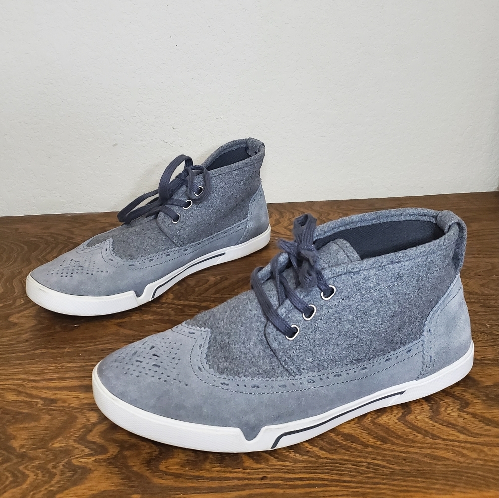 Steve Madden Cline Gray size 11 leather/textile upper sneakers shoes